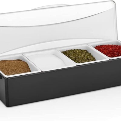 4 COMP.GARNISH TRAY WITH LID